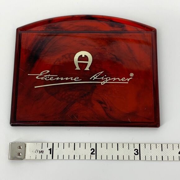 Vintage Etienne Aigner Pocket Mirror Original Plastic Tortoiseshell - Picture 5 of 6